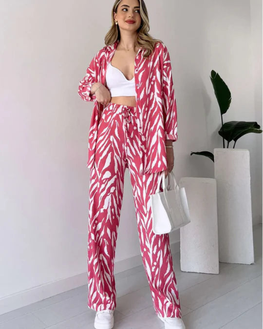 DENIA™ | PRINT OVERSIZED SHIRT AND PANTS SET