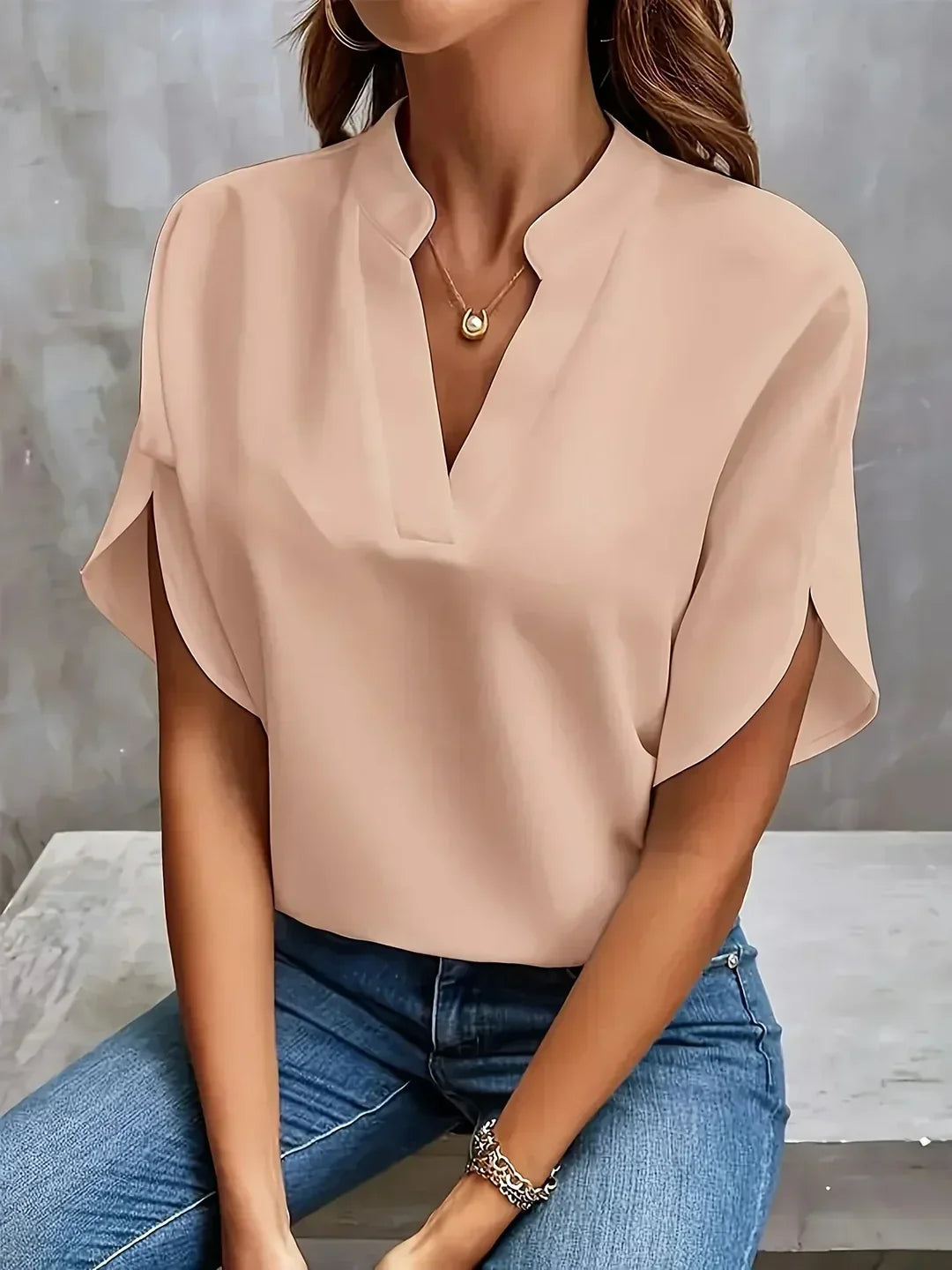 MAYA™ | ELEGANT V NECK BLOUSE