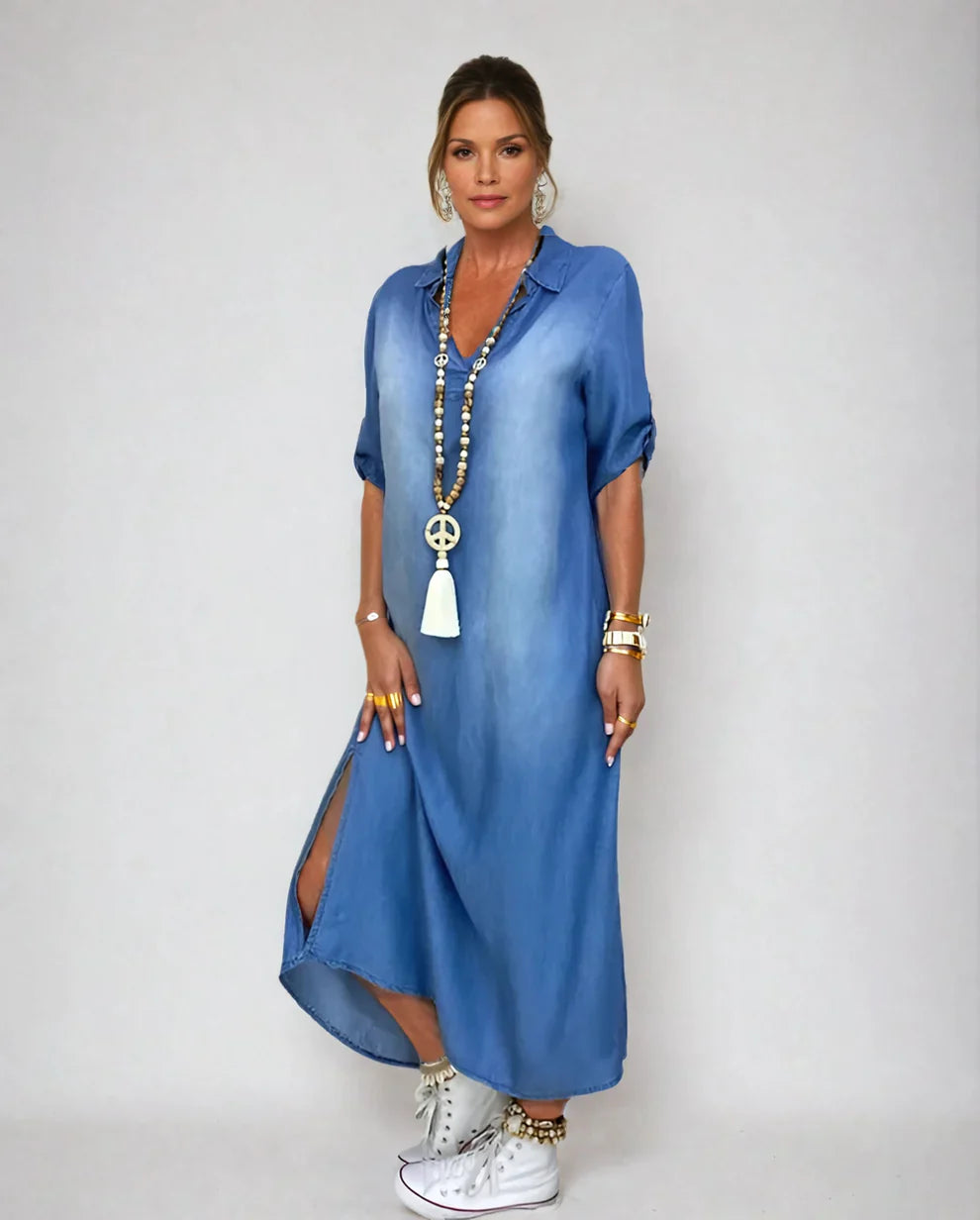 LEA™ | LONG DRESS IN DENIM