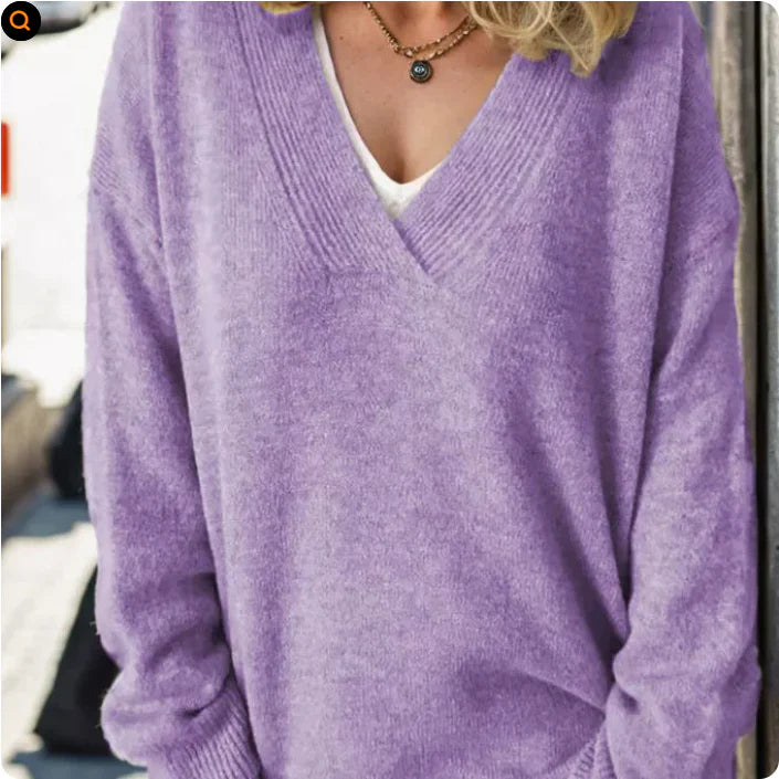 MONIKA™ | V NECK SOFT KNIT PULLOVER