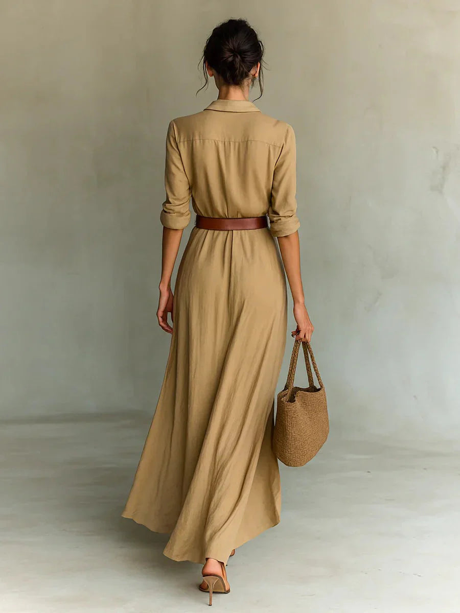 IMELDA™ | LONG BELTED DRESS