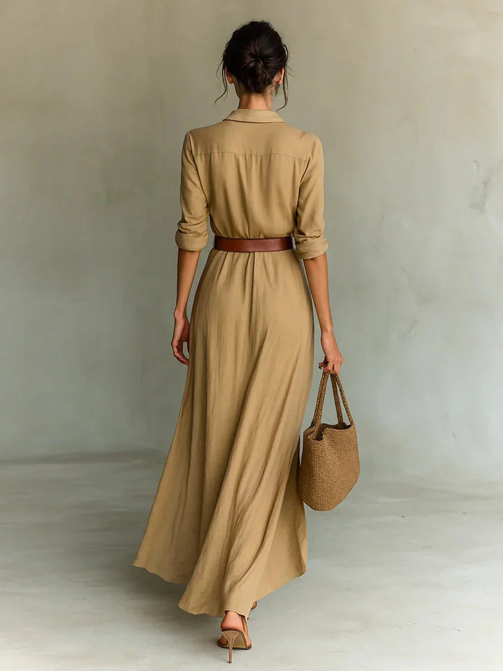 IMELDA™ | LONG BELTED DRESS