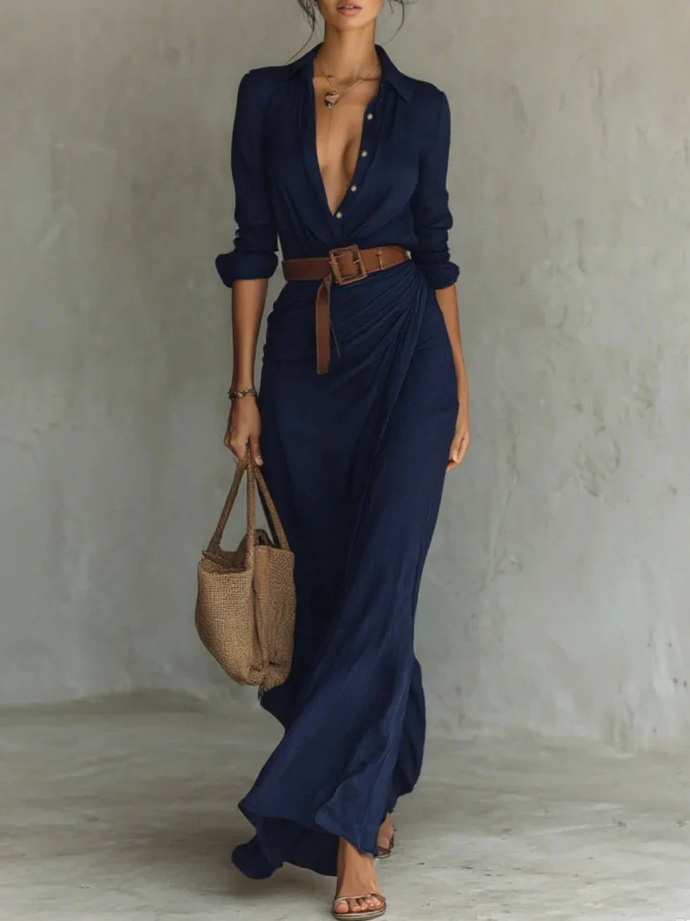 IMELDA™ | LONG BELTED DRESS