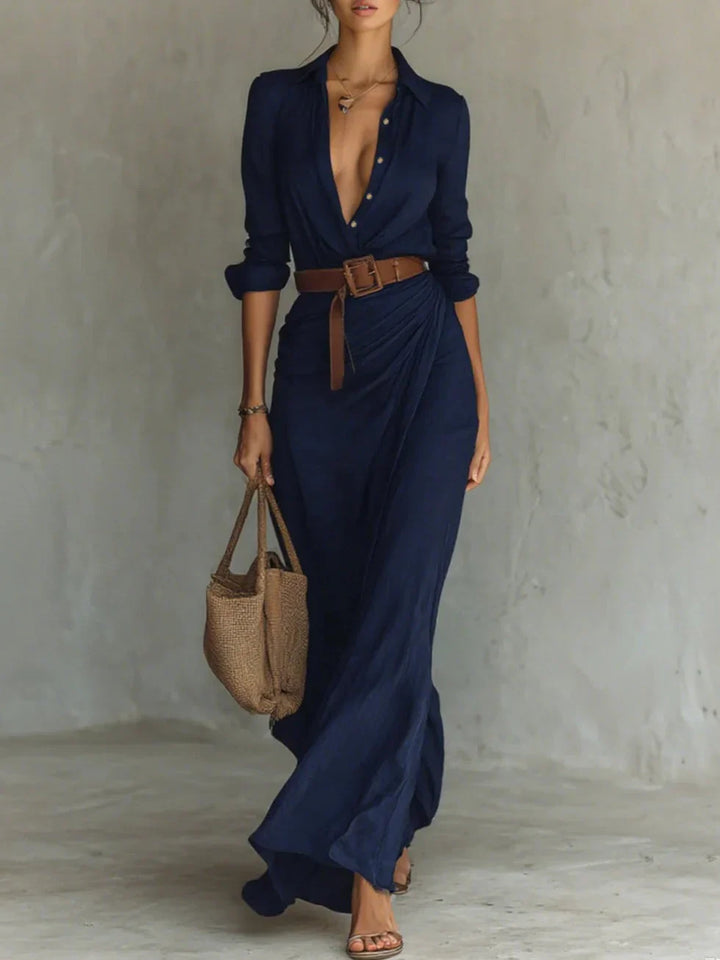 IMELDA™ | LONG BELTED DRESS
