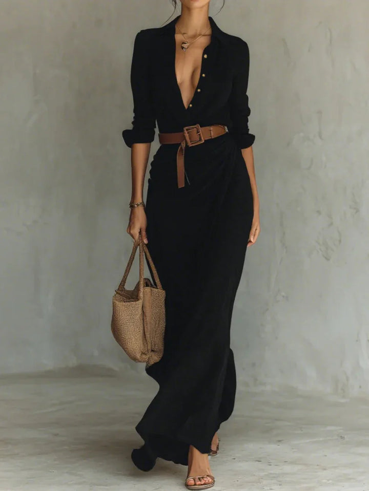 IMELDA™ | LONG BELTED DRESS