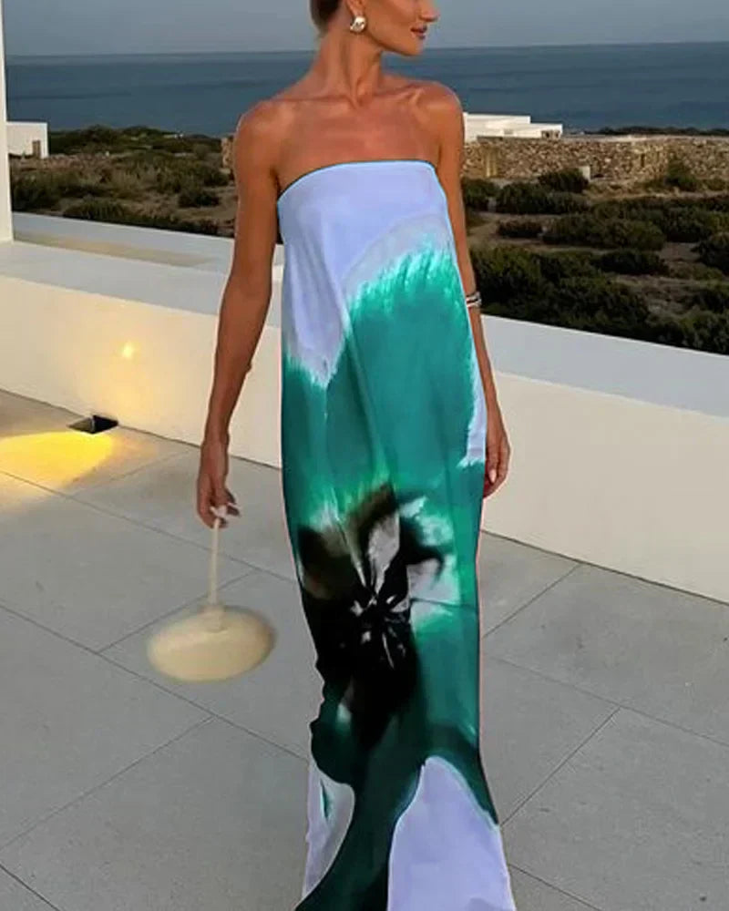 NIA™ | LONG PRINTED DRESS