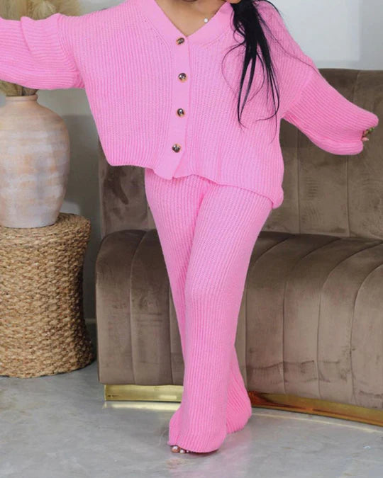 DILESA™ | KNITTED CARDIGAN & PANTS SET