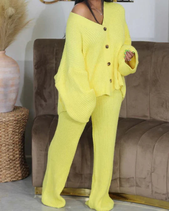 DILESA™ | KNITTED CARDIGAN & PANTS SET