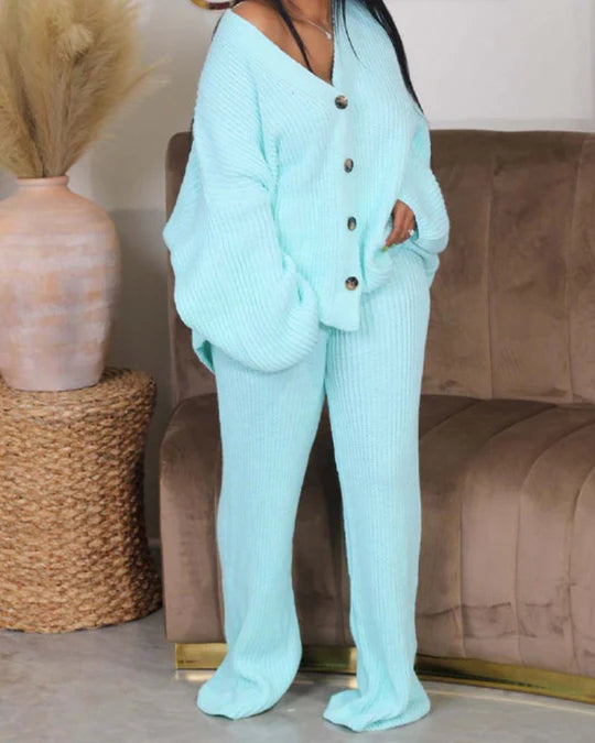 DILESA™ | KNITTED CARDIGAN & PANTS SET