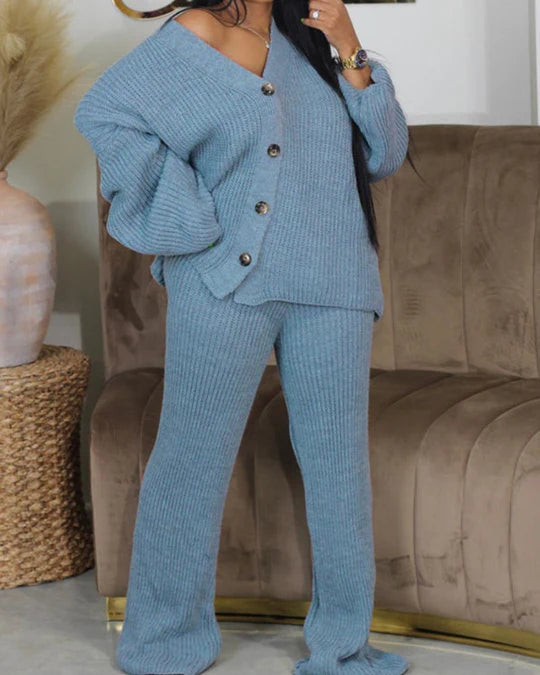 DILESA™ | KNITTED CARDIGAN & PANTS SET