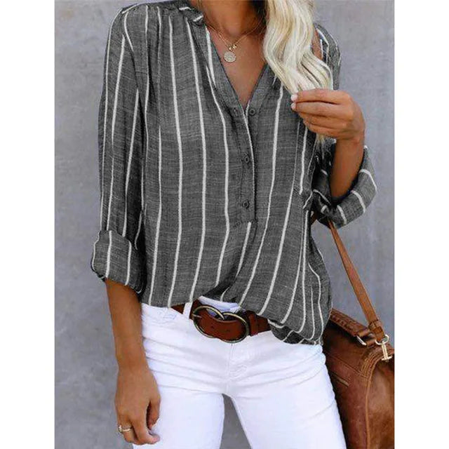 LEXI™ | STRIPED BUTTON UP SHIRT