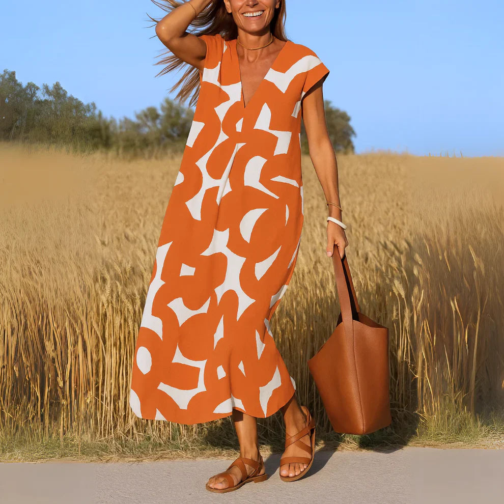 VALÉRIE | FLOWY V-NECK DRESS