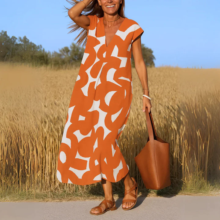 VALÉRIE | FLOWY V-NECK DRESS