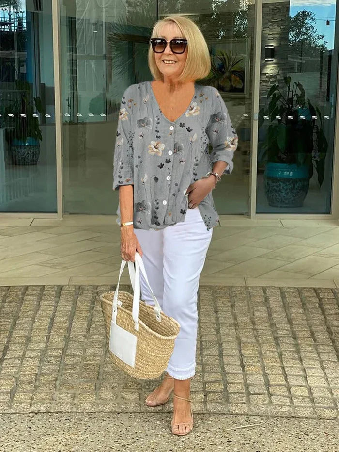 JOANNE™ | PRINTED BUTTON-UP TUNIC