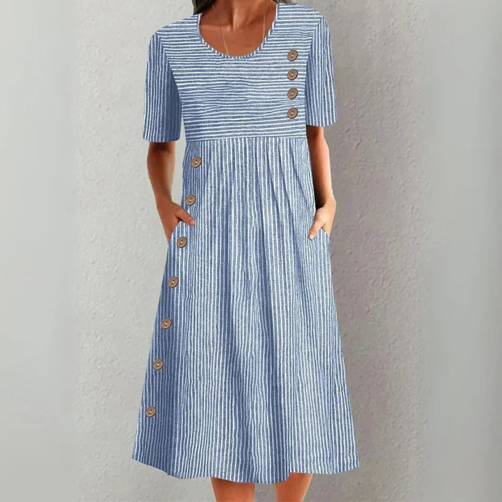 LENNA™ | STRIPED MIDI DRESS