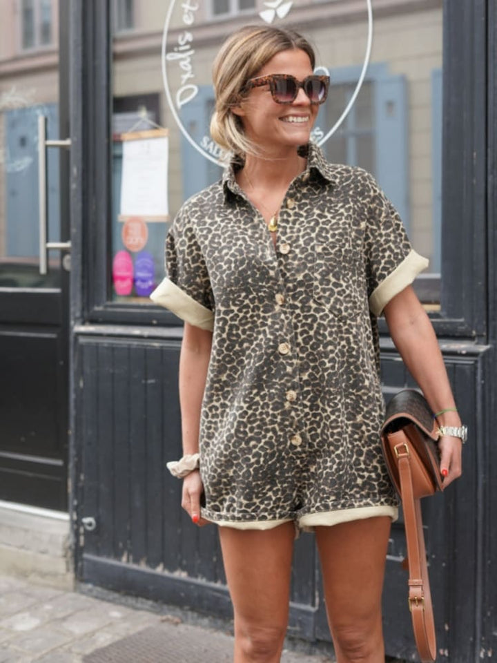 NONETTE™ | SHIRT DRESS WITH LEOPARD PRINT