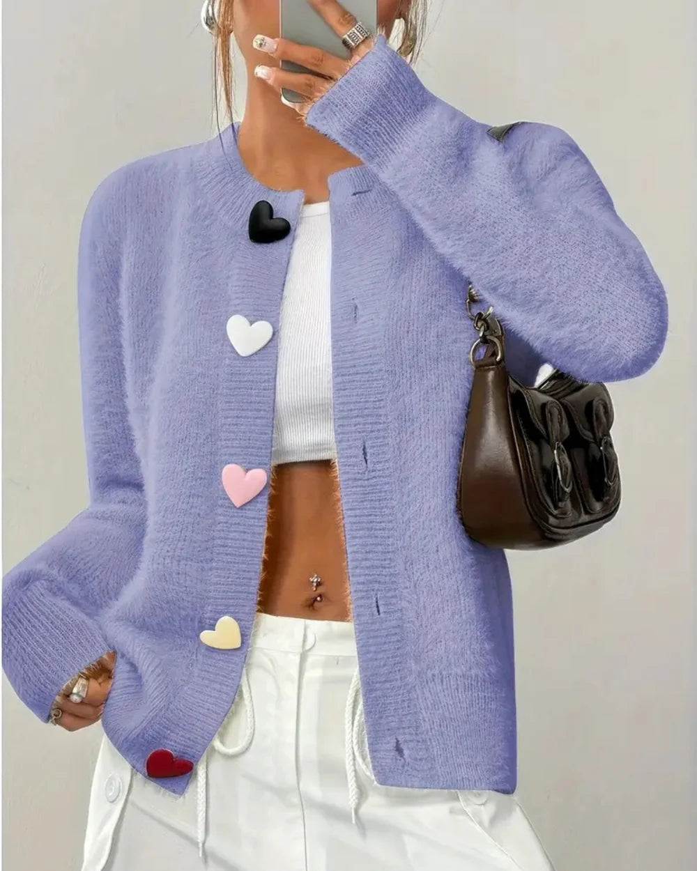 LUCIA™ | HEART BUTTON CARDIGAN