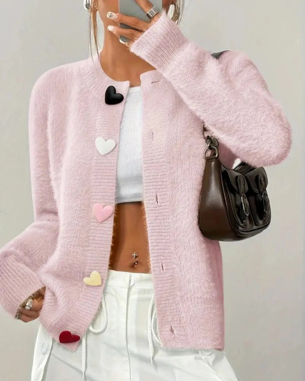LUCIA™ | HEART BUTTON CARDIGAN