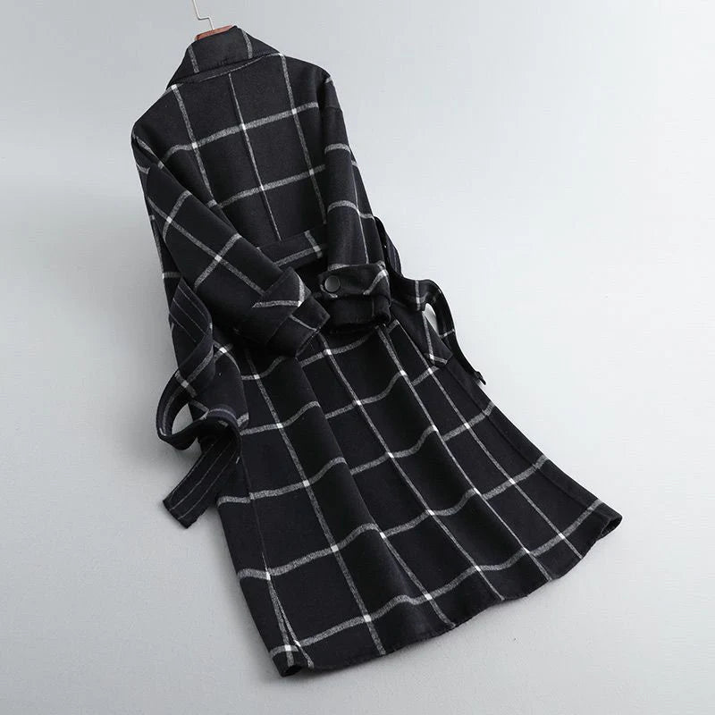 VALERIA™ | ELEGANT CHECKED WOOL COAT