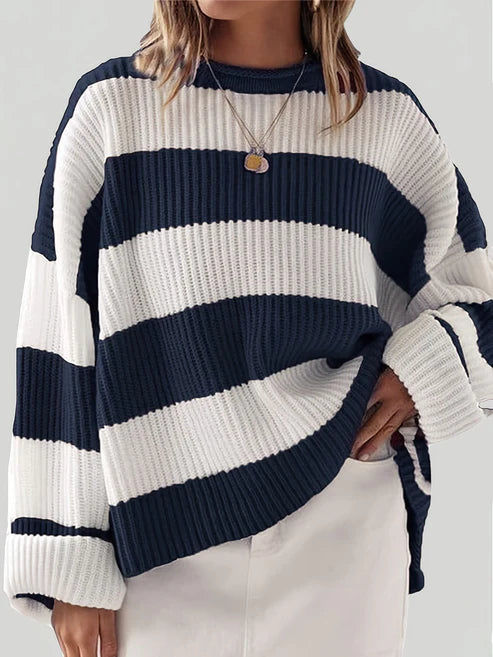 MATILDA™ | ROUND NECK SWEATER WITH STRIPES