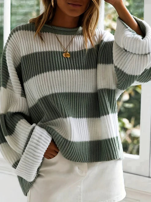 MATILDA™ | ROUND NECK SWEATER WITH STRIPES