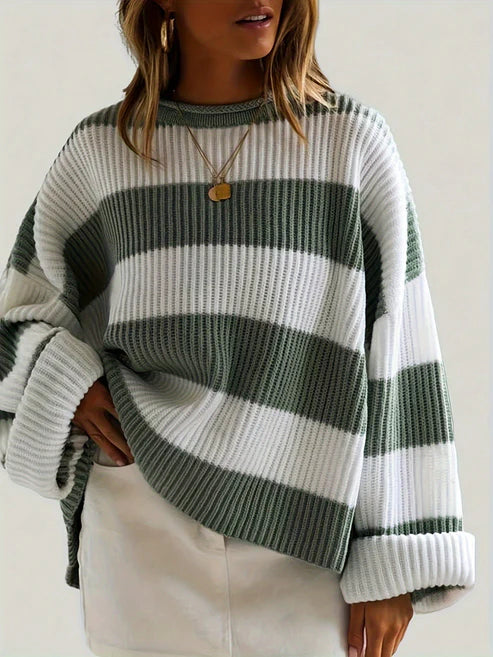 MATILDA™ | ROUND NECK SWEATER WITH STRIPES