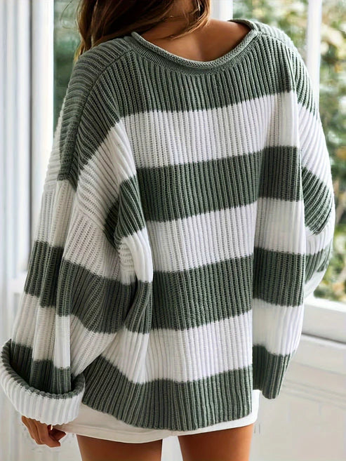 MATILDA™ | ROUND NECK SWEATER WITH STRIPES