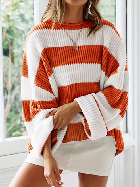 MATILDA™ | ROUND NECK SWEATER WITH STRIPES