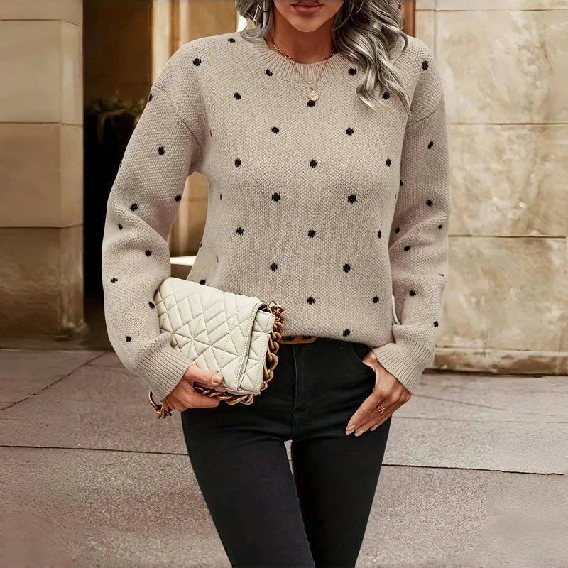 CLARIS™ | POLKA DOT KNIT SWEATER