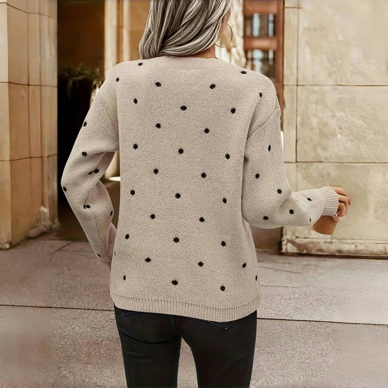 CLARIS™ | POLKA DOT KNIT SWEATER