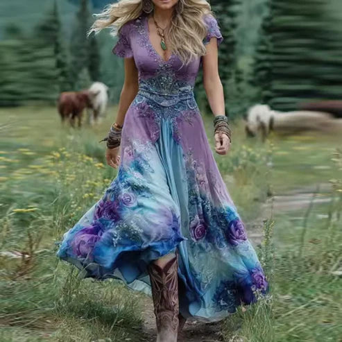 CELESTINA™ | FLORAL TAILORED FLOWY DRESS