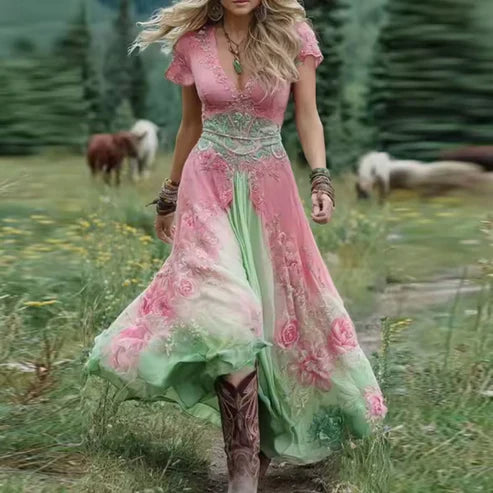 CELESTINA™ | FLORAL TAILORED FLOWY DRESS