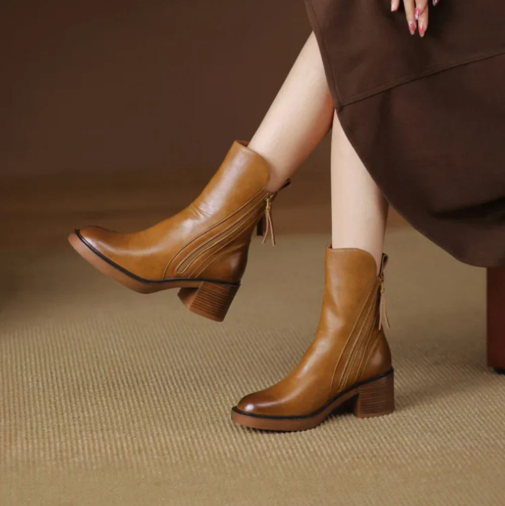 LEONÉA™ - LEATHER ANKLE BOOTS