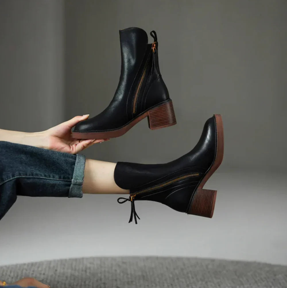 LEONÉA™ - LEATHER ANKLE BOOTS