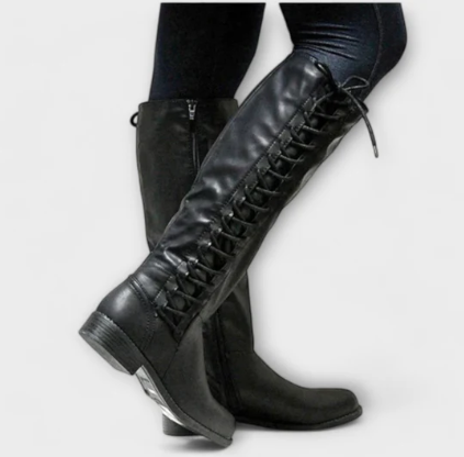 MILENNE™ | HIGH LEATHER LACE UP BOOTS