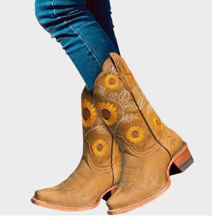 SUN™ | COWBOY BOOTS WITH FLORAL EMBROIDERY