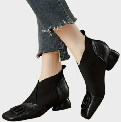 ABIGAIL™ | LEATHER ANKLE BOOTS WITH ELASTIC