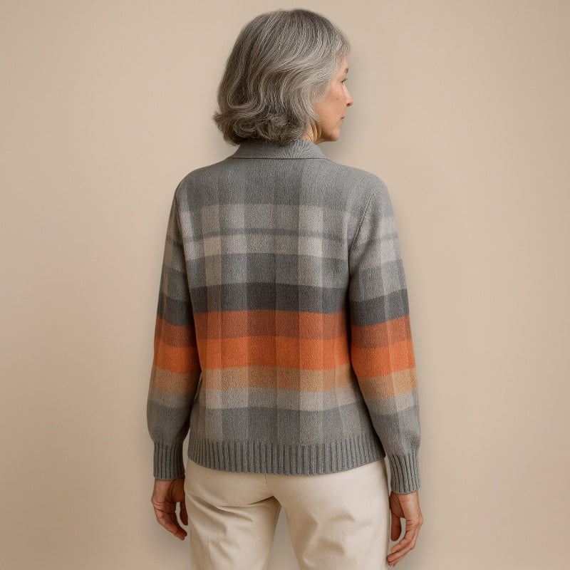 Elena | Checked Blouse in Soft Tones