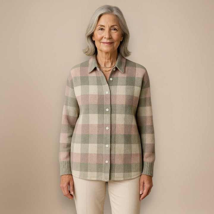 LIVIA™ | CHECKERED HOODIE BLOUSE