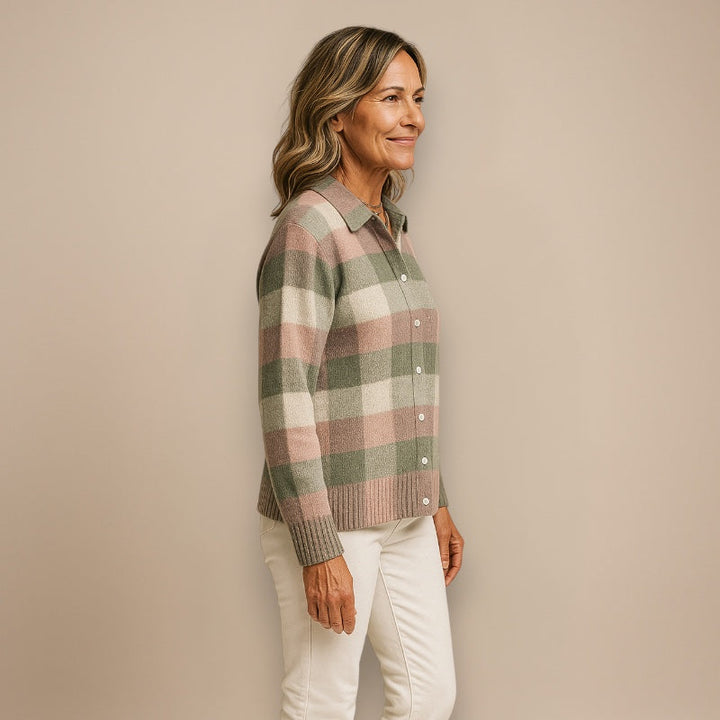 LIVIA™ | CHECKERED HOODIE BLOUSE