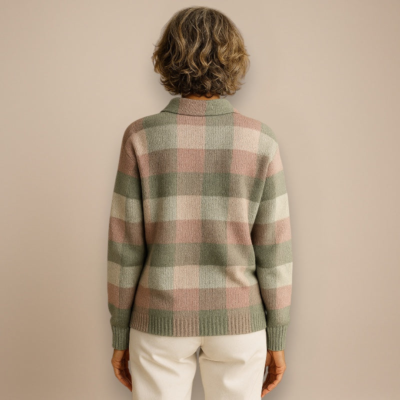 LIVIA™ | CHECKERED HOODIE BLOUSE