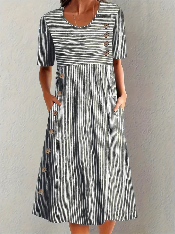 LENNA™ | STRIPED MIDI DRESS