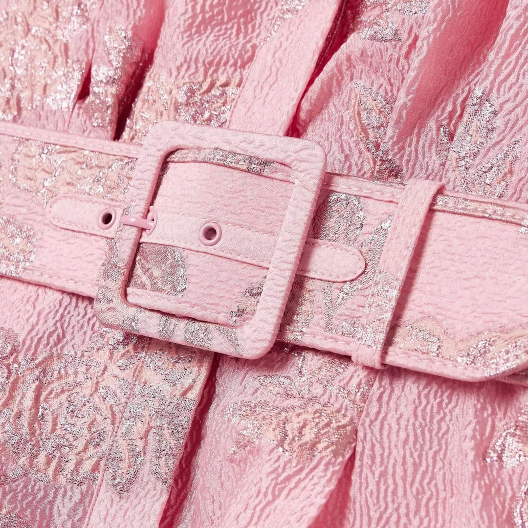 BEATRICE™ | PINK DRESS WITH PUFF SLEEVES