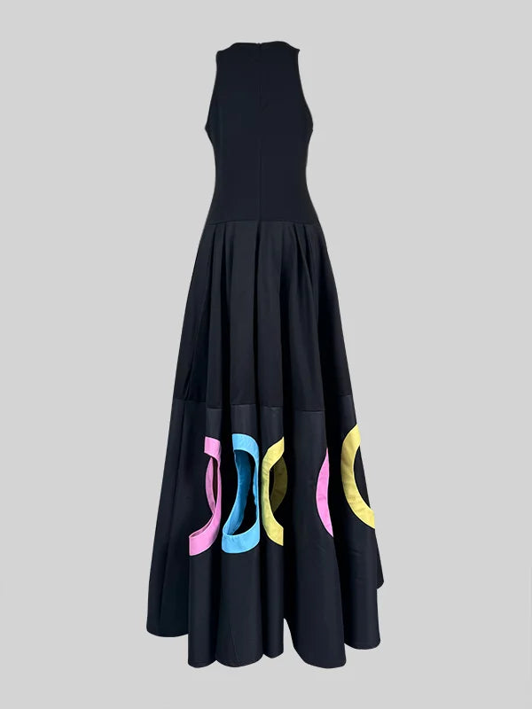 SERENA™ | SLEEVELESS HOLLOW PLEATED MAXI DRESS