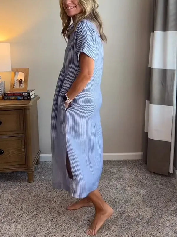SARA™ | STRIPED SHIRT DRESS