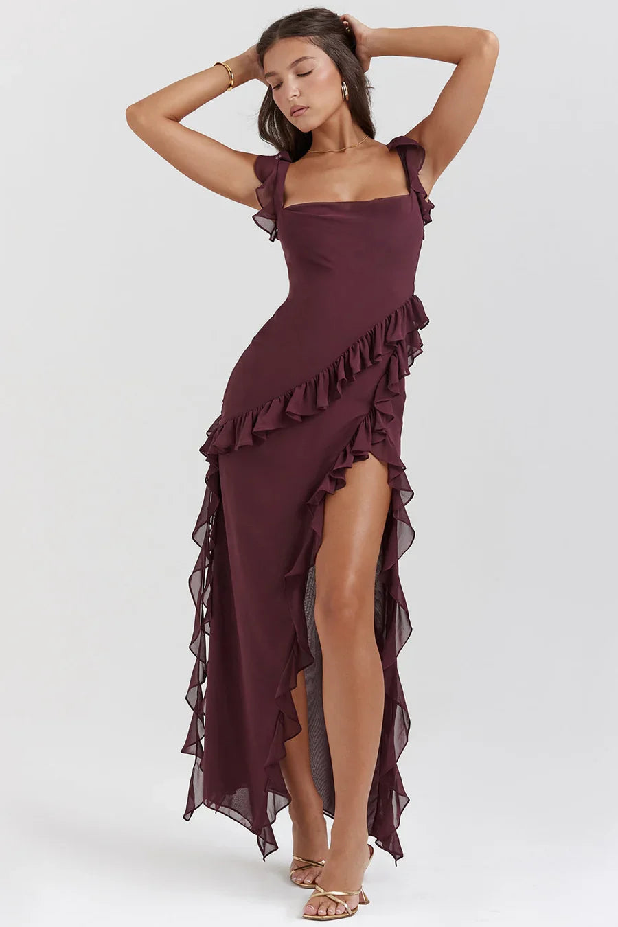 DALILA™ | LONG RUFFLED DRESS