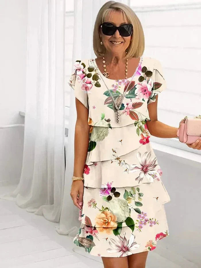 JENNA™ | CASCADING FLORAL DRESS