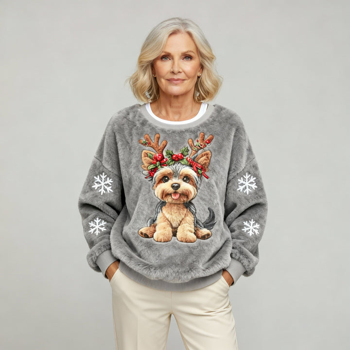 Soft Christmas Flannel Casual Pullover for Dogs for Women
