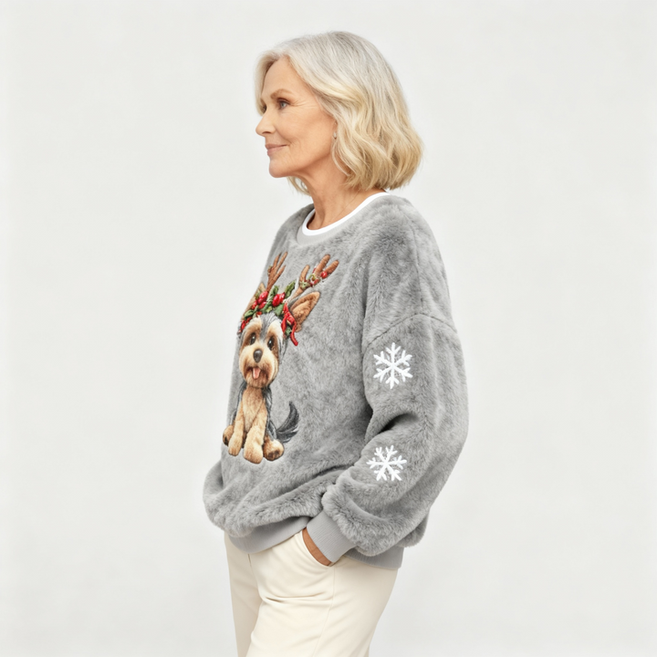 Soft Christmas Flannel Casual Pullover for Dogs for Women