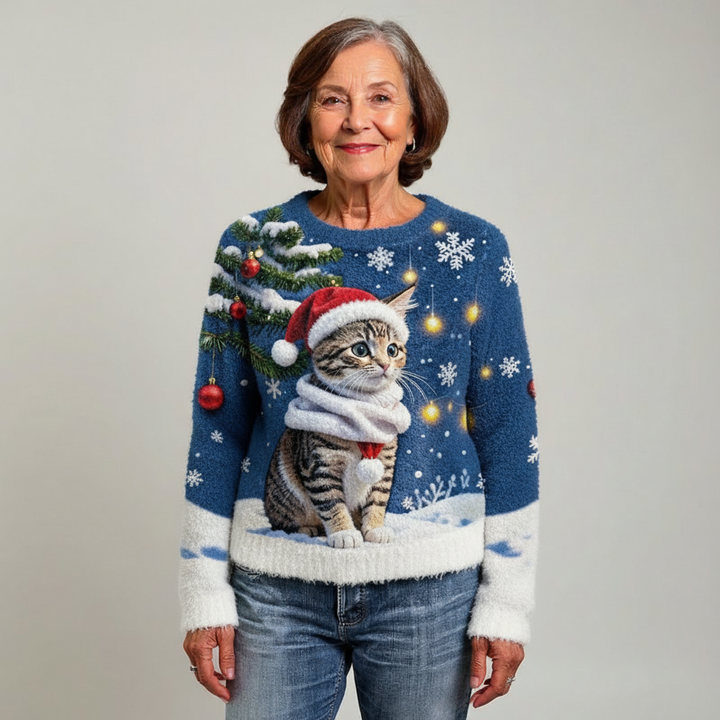 Casual Flannel T-Shirt with Retro Animal Art for Women